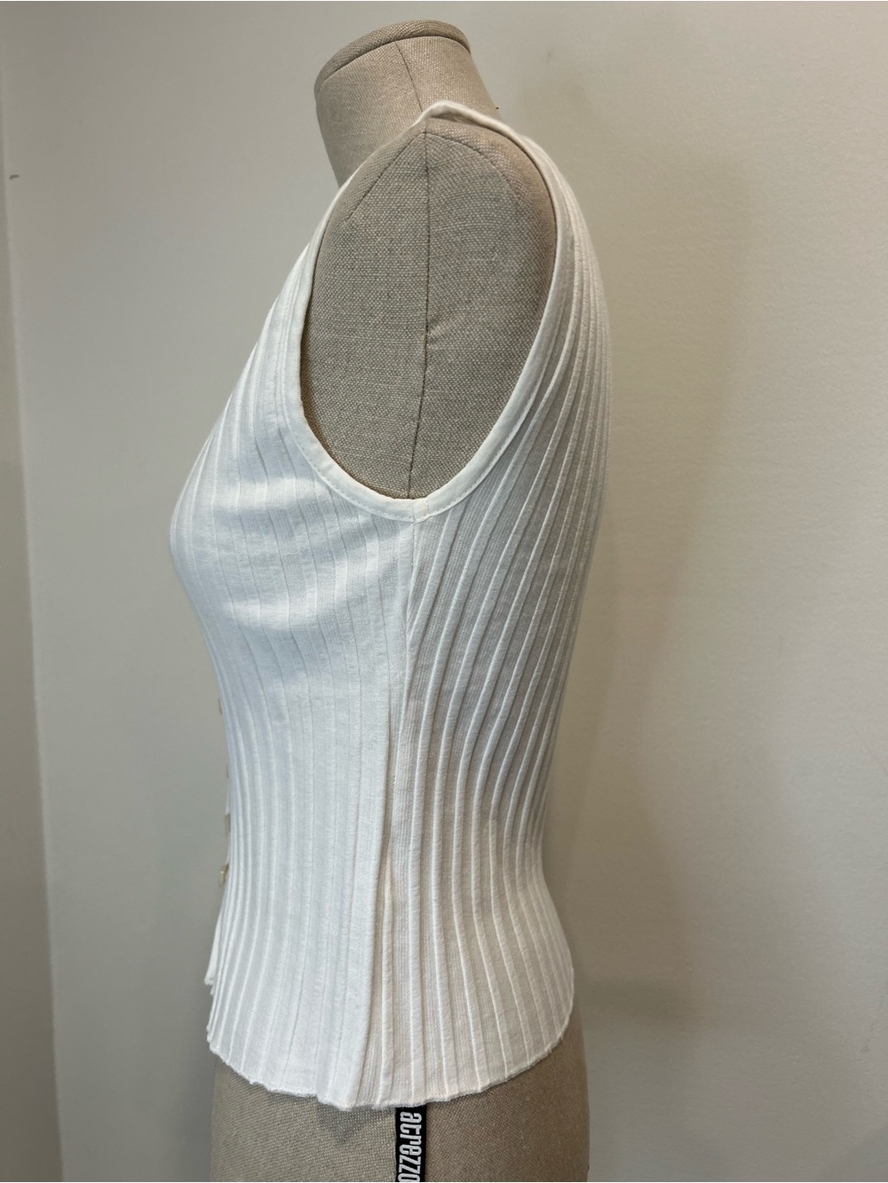 FREE PEOPLE - Tilly Vest Blouse Top Knit Ribbed Buttondown Scoop-Neck Size XS - Picture 5 of 9